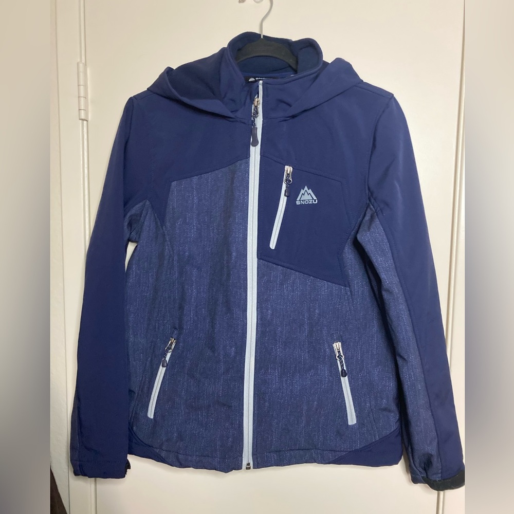Snozu Youth L 14/16 Zip up Blue Hooded Jacket